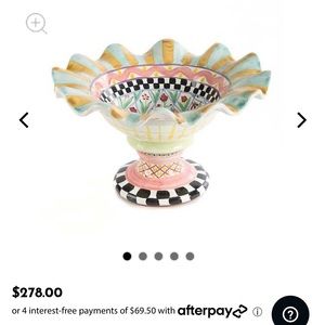 Mackenzie Childs Taylor Fluted Rim Compote - Odd Fellows